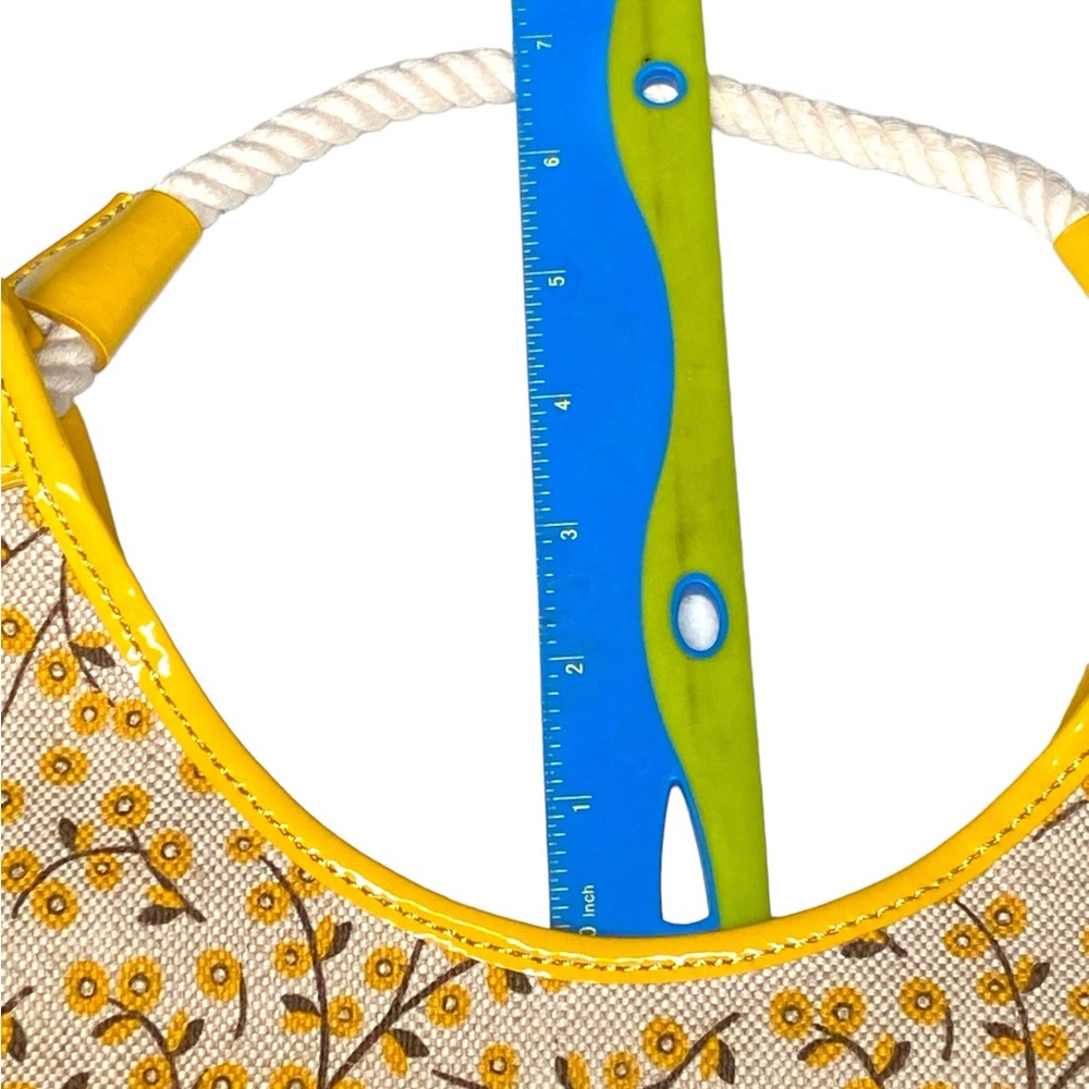 New Rafe Floral Print Yellow Handbag Rope Handle Hobo - Picture 8 of 8